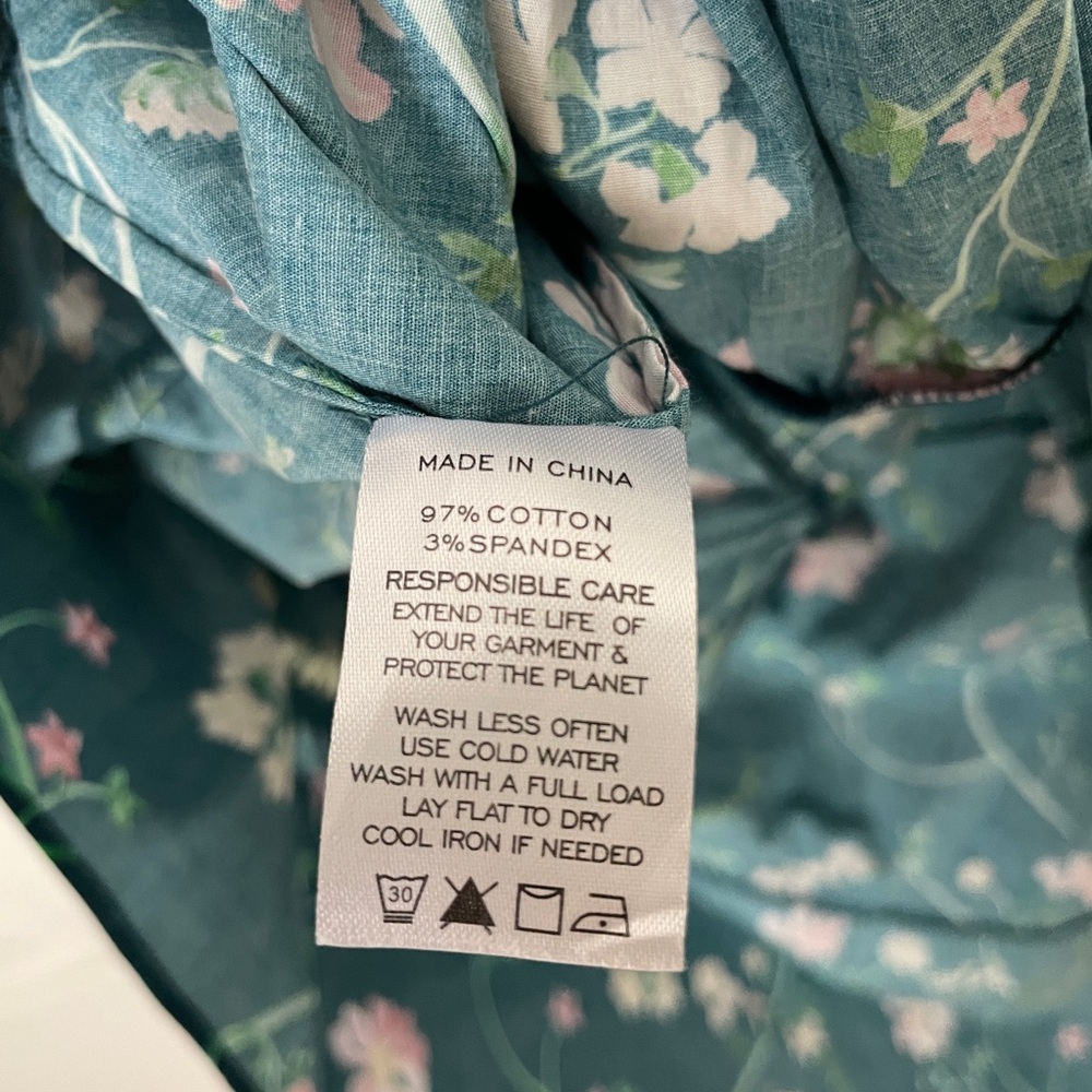 Hill House Teal Floral Midi Dress with Pink & White Accents - Picture 10 of 10